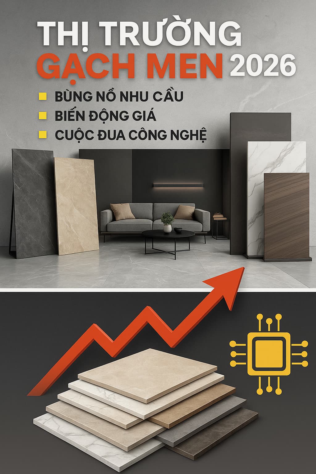 Nhu cầu gạch men tăng mạnh trong năm 2026 tại nhiều khu vực