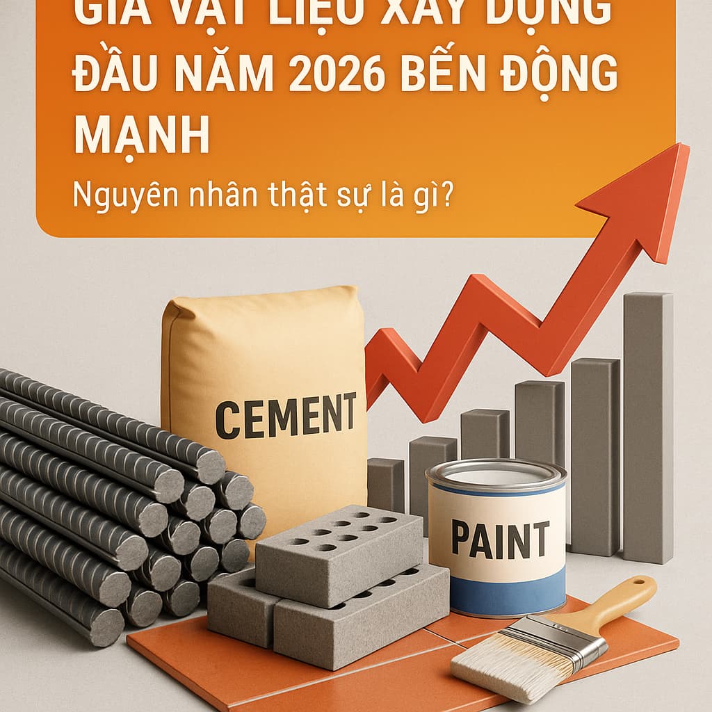 Giá vật liệu xây dựng đầu năm 2026 biến động mạnh – thép, xi măng, gạch men