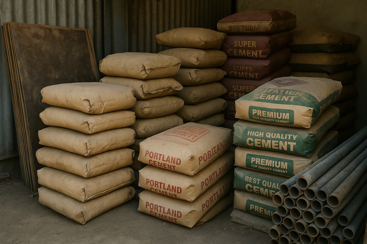 Kho vật liệu xây dựng kém chất lượng đầu 2026