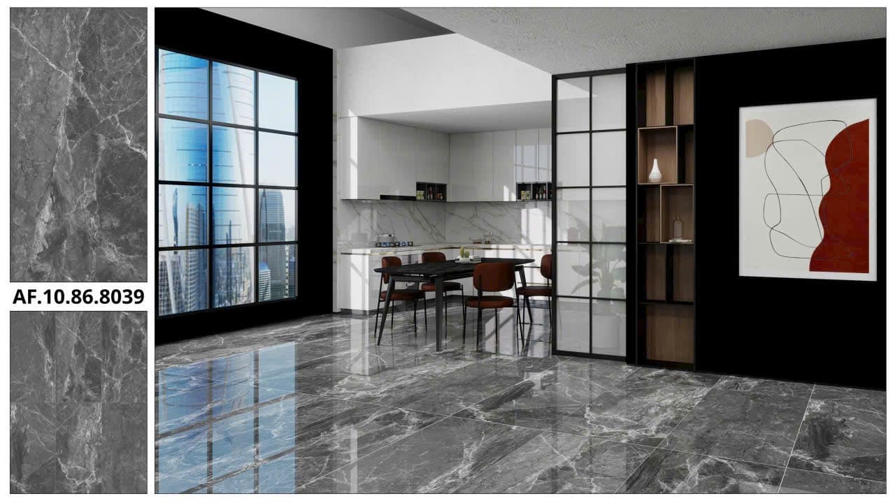 Gạch vân đá xám hợp mệnh Kim và Thổ trong phong thuỷ nhà ở