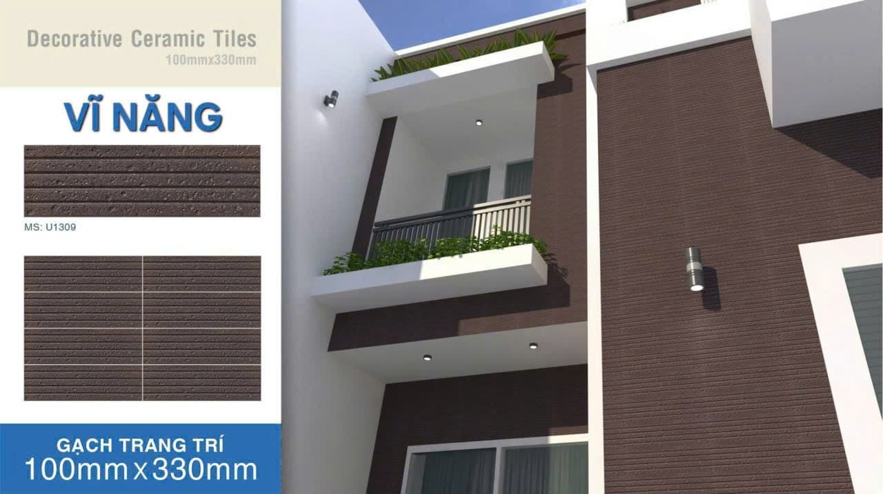 Gạch mặt tiền villa 2026 tone đá tự nhiên