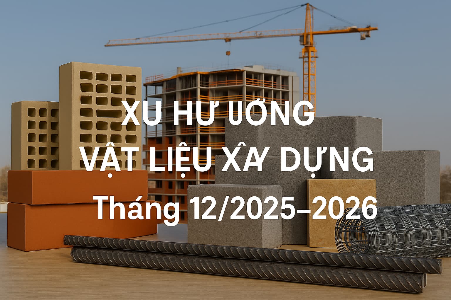 Xu hướng vật liệu xây dựng tháng 12/2025–2026 – gạch, thép, xi măng và công trình
