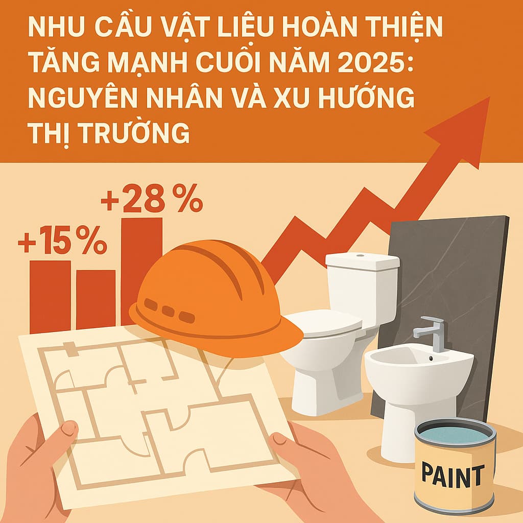 Nhu cầu vật liệu hoàn thiện cuối năm 2025 tăng bao nhiêu?